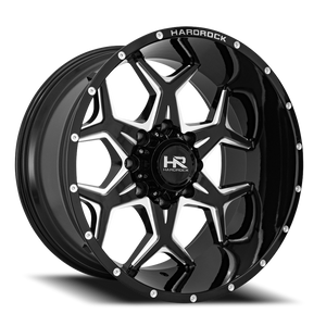 Hardrock Offroad Reckless Xposed Wheel 22x12 8x165.1 Gloss Black Milled -51mm | H507-221281151BM