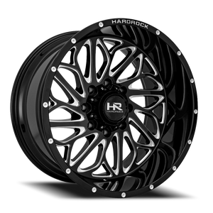Hardrock Offroad Blacktop Xposed Wheel 20x10 5x127 Gloss Black Milled -19mm | H508-201073119BM