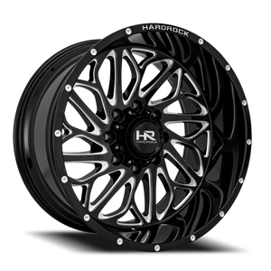 Hardrock Offroad Blacktop Xposed Wheel 20x12 6x135 Gloss Black Milled -44mm | H508-201236144BM