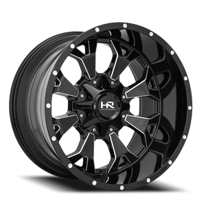 Hardrock Offroad Devastator Wheel 20x12 8x165.1 Gloss Black Milled -51mm | H711-201281151GBM