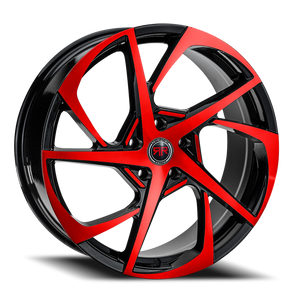 Revolution Racing Rr29 Wheel 17x7.5 5x114.3 Black w/ Red Machined Face 40mm | RR29-1775514+40BR