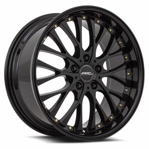 Arc Ar6 Wheels Rims 18x8 5x112 Black W/ Gold Rivets 30mm | AR06188051430BK-512