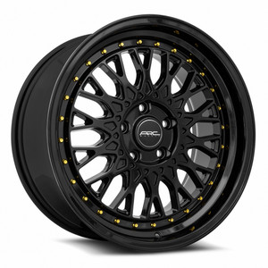 Arc Ar1 Wheels Rims 18x8.5 5x114.3 Black W/ Gold Rivets 35mm | AR01188551435BK
