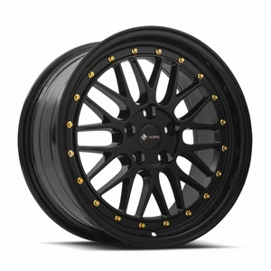 Vors Vr8 Wheels Rims 17x8 5x115 Black W/ Gold Rivets 35mm | VR08178051435GB-515