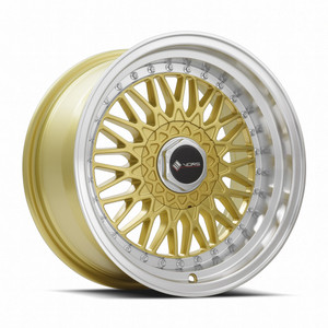 Vors Vr3 Wheels Rims 16x8 4x100 4x114.3 Gold W/ Machined Lip & Gold Rivets 20mm | VR0316808H20GD