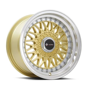 Vors Vr3 Wheels Rims 15x8 4x108 Gold W/ Machined Lip & Gold Rivets 20mm | VR0315808H20GD-408