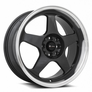 Vors Sp1 Wheels Rims 17x8 5x108 Hyper Black W/ Machined Lip 35mm | SP01178010H35HB-508