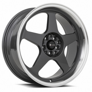 Vors Sp1 Wheels Rims 18x8 5x112 Hyper Black W/ Machined Lip 35mm | SP01188010H35HB-512