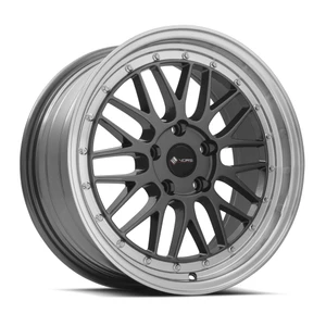 Vors Vr8 Wheels Rims 17x8 5x112 Hyper Black W/ Machined Lip & Chrome Rivets 35mm | VR08178051435HB-512
