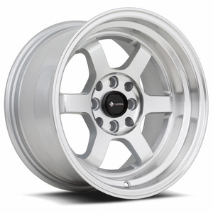 Vors Tr7 Wheels Rims 15x8 4x100 4x114.3 Silver Machined W/ Machined Lip 0mm | TR0715808H0S