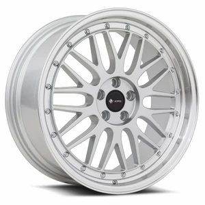 Vors Vr8 Wheels Rims 18x8 5x120 Silver W/ Machined Lip & Chrome Rivets 35mm | VR08188051435S-520
