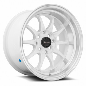 Vors Tr3 Wheels Rims 15x8 4x100 4x114.3 White W/ Machined Lip 0mm | TR0315808H0W