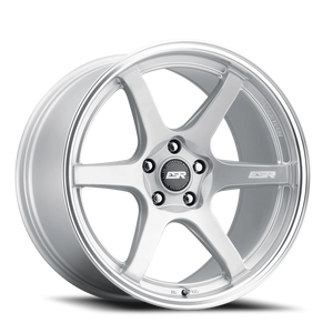 DOORBUSTER PRICING! - Esr Apx6 Wheel 18x8.5 5x120 Hyper Silver w/ Machined Lip 30mm - FREE T-SHIRT INCLUDED! | 88552030 APX6HS-ML