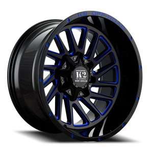K2 Razorback K17 Wheel 20x10 5x139.7 & 5x150 Black w/ Blue Milling -12mm | K172010555150-12BML