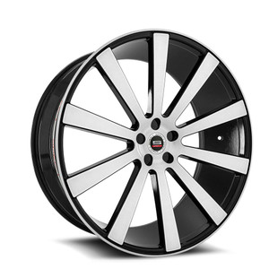 Spec-1® Spl-002 Custom Drilled Wheel Blanks Rims 22x10.5 Gloss Black Brushed 42 | SPL202221054042GBB