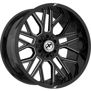 Xf Off-Road® Xf-235 Custom Drilled Wheel Blanks Rims 22x12 Gloss Black Milled -44  | XF-23522128XBLANK-44GBML