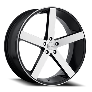 DOORBUSTER PRICING! - Cavallo Clv-5 Wheel - 22x9 5x115 Gloss Black & Machined 18mm | CLV-522905115+18BM