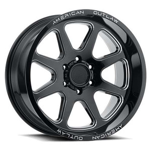American Outlaw® Derringer Wheels Rims 20x9 8x6.5 (8x165.1) Gloss Black Milled 10 | 128-2981GB