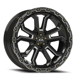 Vision Korupt 405 Wheel 16x8 5x139.7 Gloss Black Milled Spoke 0mm | 405-6885GBMS0