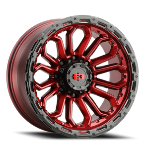 Vision Korupt 405 Wheel 18x9 8x165.1 Gloss Red With Gloss Black Lip 12mm | 405-8981GRGBL12