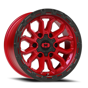 Vision Korupt 405 Wheel 20x9 6x139.7 Gloss Red With Gloss Black Lip 0mm | 405-2984GRGBL0