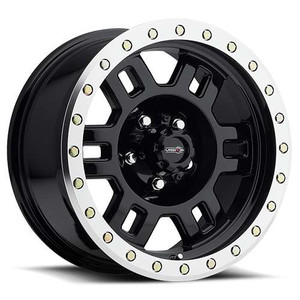 Vision Manx Beadlock 398Bl Wheels Rims 17x8.5 5x5.5 (5x139.7) Black Machined Lip -15  | 398BLZ7827BMR-15