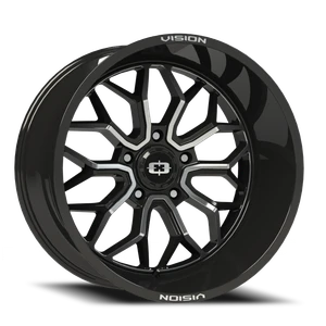 Vision Riot 402 Wheel 20x12 5x139.7 Gloss Black Machined Face -51mm | 402-20285GBMF-51