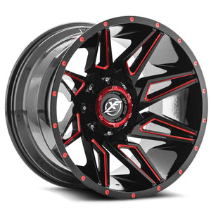 Xf Off-Road® Xf-218 Wheels Rims 20x9 8x6.5 (8x165.1) 8x170 Gloss Black Red Milled 0 | XF-218209081651170+0GBMLR