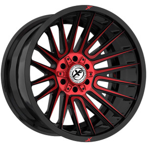 Xf Off-RoadÂ® Xf-234 Wheels Rims 20x10 5x127 (5x5) 5x5.5 (5x139.7) Gloss Black Machined Red Milled -12 | XF-234201051271397-12GBMRED