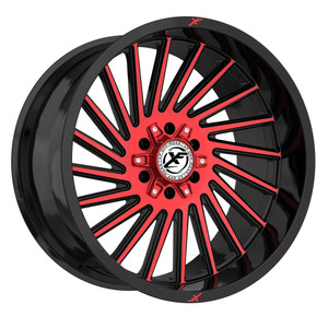 Xf Off-Road® Xf-239 Wheels Rims 20x10 5x127 (5x5) 5x5.5 (5x139.7) Gloss Black Machined Red Milled -12  | XF-239201051271397-12GBMRED