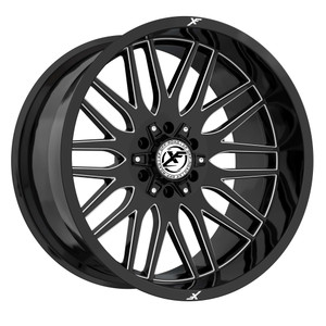 Xf Off-Road® Xf-240 Wheels Rims 20x10 6x135 6x5.5 (6x139.7) Gloss Black Milled -24  | XF-240201061351397-24GBML