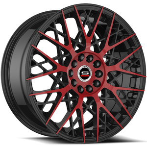 Spec-1® Sp-53 Wheels Rims 18x8 5x112 5x4.5 (5x114.3) Gloss Black Red Machined 38 | SP-5318803638GBR