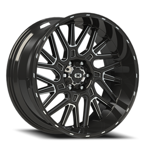Vision Brawl 404 Wheel 20x12 6x135 Gloss Black Milled Spoke -51mm | 404-20236GBMS-51