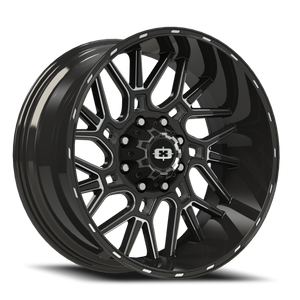 Vision Brawl 404 Wheel 20x12 8x165.1 Gloss Black Milled Spoke -51mm | 404-20281GBMS-51