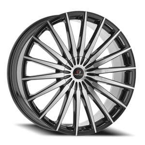 DOORBUSTER PRICING! - Cavallo Clv-34 Wheel 22x9.5 5x115 & 5x120 Gloss Black & Machined 15mm | CLV-3422955115120+15BM