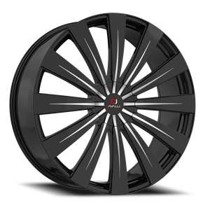 DOORBUSTER PRICING! - Cavallo Clv-49 Wheel 24x9 5x115 & 5x120 Gloss Black & Machined 34mm | CLV-4924905115120+34BM