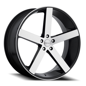 DOORBUSTER PRICING! - Cavallo Clv-5 Wheel 24x10 5x115 Gloss Black & Machined 20mm | CLV-524105115+20BM