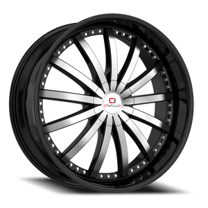 DOORBUSTER PRICING! - Cavallo Clv-53 Wheel 22x9.5 5x115 & 5x120 Gloss Black & Machined 15mm | CLV-5322955115120+15BM