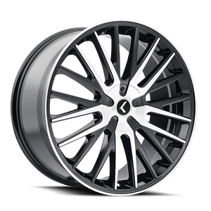 Kraze Kr185 Double Down Wheels Rims 22x8.5 5x108 5x114.3 Gloss Black Machined 38mm | KR185-22814BM38