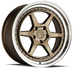 F1R R32 Wheels Rims 18x8.5 5x4.5 (5x114.3) Brushed Gold Polish Lip