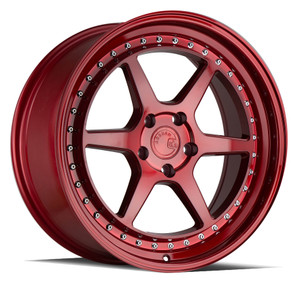 Aodhan Ds09 Wheels Rims 18x8.5 5x114.3 Candy Red W/ Chrome Rivets 35mm | DS91885511435R