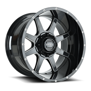DOORBUSTER PRICING! - Impact Off-Road 804 Wheel 22x12 5x139.7 & 5x150 Gloss Black Milled -44mm - FREE T-SHIRT INCLUDED! | 804GB-221253-44
