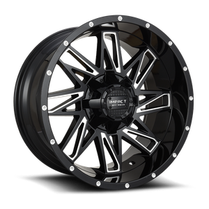 DOORBUSTER PRICING! - Impact Off-Road 814 Wheel 20x9 5x139.7 & 5x127 Gloss Black Milled 0mm - FREE T-SHIRT INCLUDED! | 814GB-29056-00