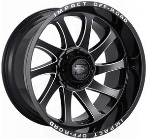 Impact Off-Road 825 Wheels Rims 22x12 5x5.5 (5x139.7) 5x127 (5x5) Gloss Black Milled -44  | 825GBX-221256-44