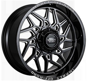 Impact Off-Road 829 Wheels Rims 20x10 5x5.5 (5x139.7) 5x127 (5x5) Gloss Black Milled -12  | 829GBX-21056-12