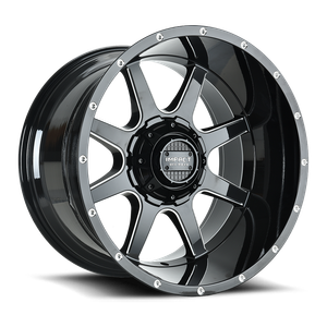 DOORBUSTER PRICING! - Impact Off-Road 804 Wheel 24x12 6x139.7 & 6x135 Gloss Black Milled -44mm - MINIMUM PURCHASE OF 4 WHEELS - FREE T-SHIRT INCLUDED! | 804GB-241266-44