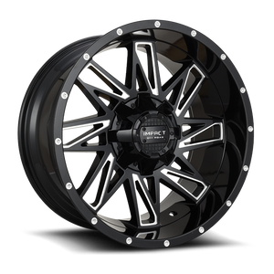 DOORBUSTER PRICING! - Impact Off-Road 814 Wheel 20x10 6x139.7 & 6x135 Gloss Black Milled -12mm - FREE T-SHIRT INCLUDED! | 814GB-21066-12