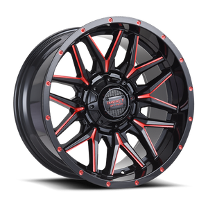 DOORBUSTER PRICING! - Impact Off-Road 819 Wheel 17x9 6x139.7 & 6x135 Gloss Black w/ Red Milling 0mm - FREE T-SHIRT INCLUDED! | 819GBR-79066-00