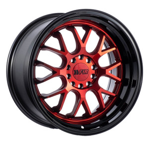 F1R F21 18x8.5 5x108 5x114.3 Candy Red Black Lip 42mm Wheels