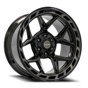 DOORBUSTER PRICING! - 4Play 4P55 Wheel 20x10 6x139.7 & 6x135 Gloss Black w/ Brushed Face & Tinted Clear -18mm - FREE T-SHIRT INCLUDED! | 4P55-20100-6D55-18BBT
